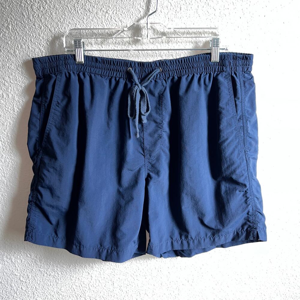 Madewell Resourced Everywear Navy Blue Nylon Shorts Men's XL Pull On Drawstring
